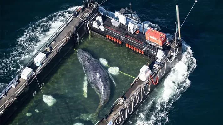 🐋 «Timmi» operasiýasy: Örküçli kit Atlantik ummanyna dolanýar